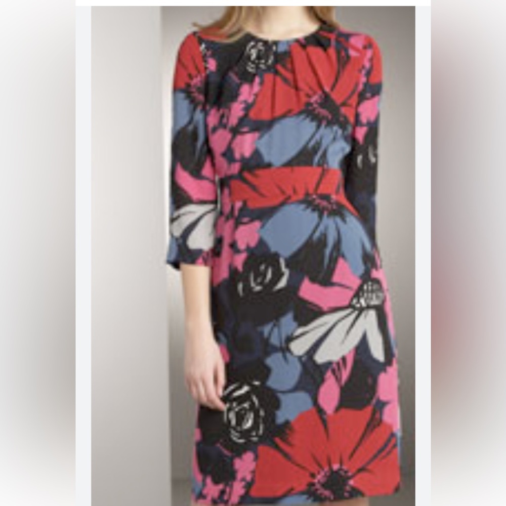 Tory Burch floral silk dress with Bold Colors
